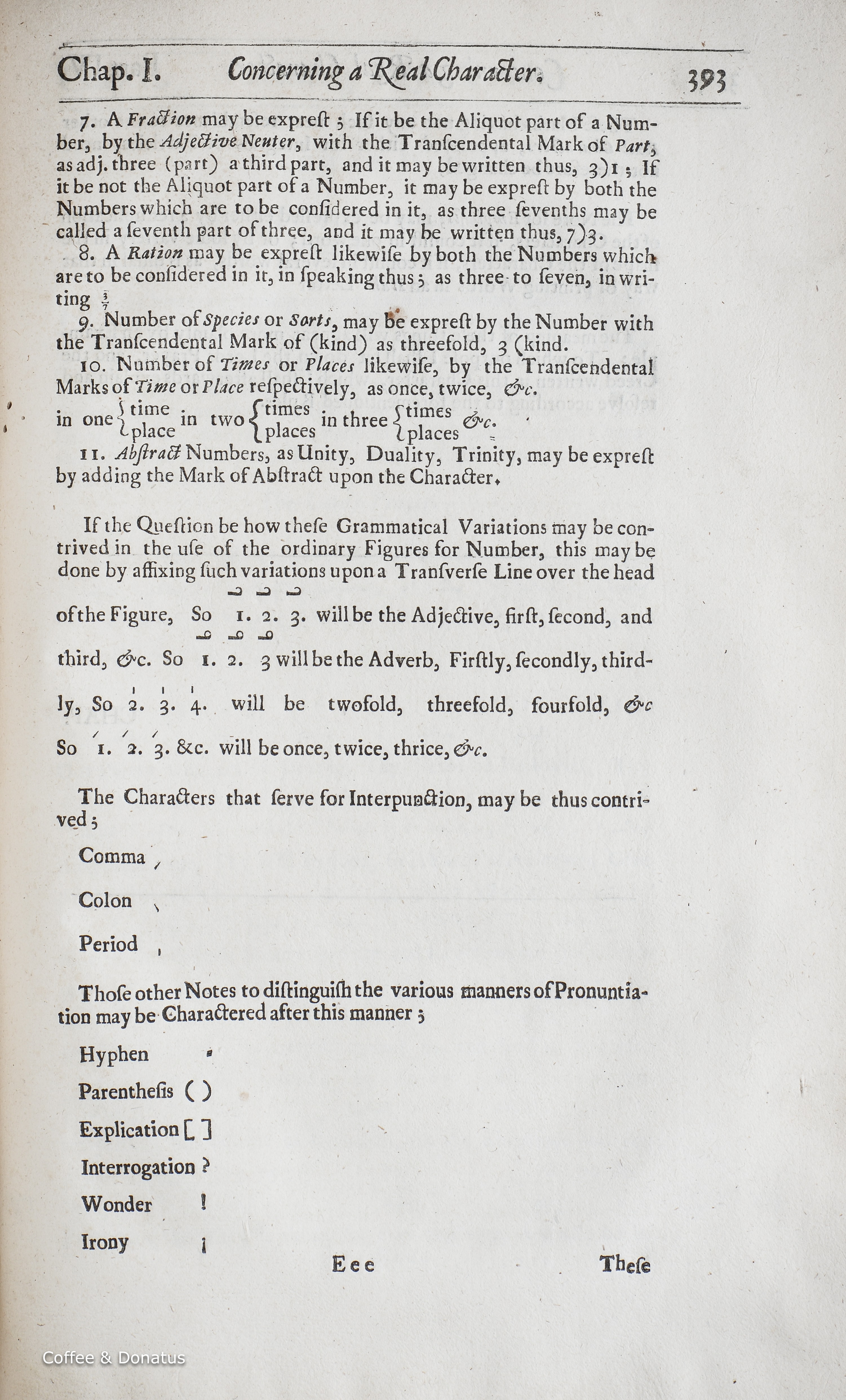 Wilkins’ description of the punctuation marks to be used with his “real characters”
