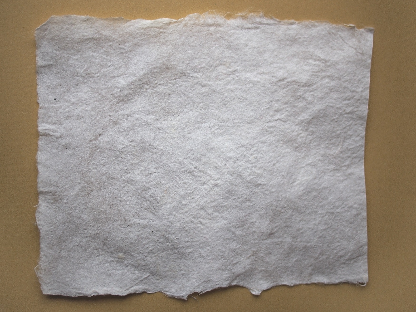 A sheet of handmade paper